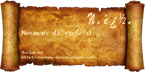 Neuman Árpád névjegykártya